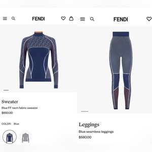 Fendi Blue FF Tech Fabric Sweater & Leggings